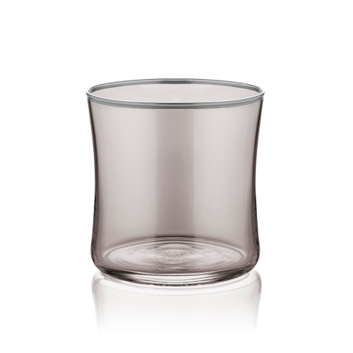 Wasserglas klein rauchgrau mit Platinrand 250 ml 6er Set