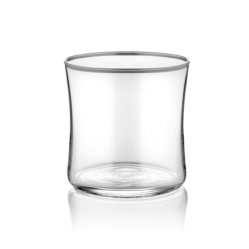 Wasserglas klein transparent mit Platinrand 250 ml 6er Set
