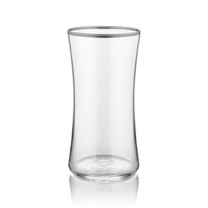 Wasserglas groß transparent mit Platinrand 300 ml 6er Set