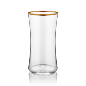 Wasserglas groß transparent mit Goldrand 300 ml 6er Set