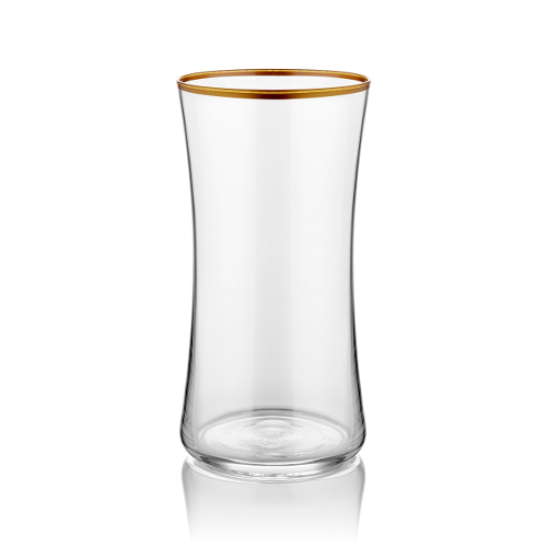 Wasserglas groß transparent mit Goldrand 300 ml 6er Set
