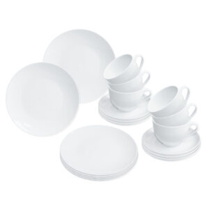 Kaffeeservice weiß/ Porzellan Set, 18-teilig